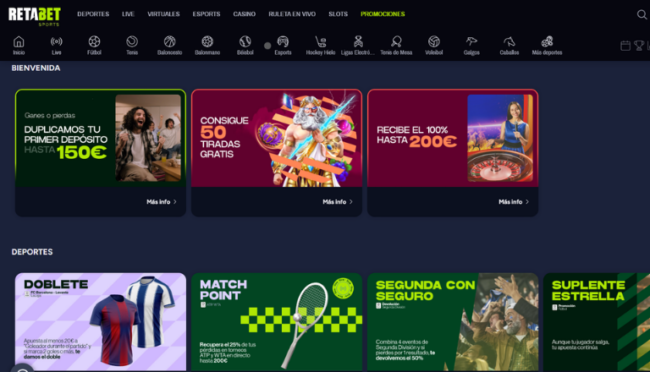 Promociones de RETABET casa de apuestas